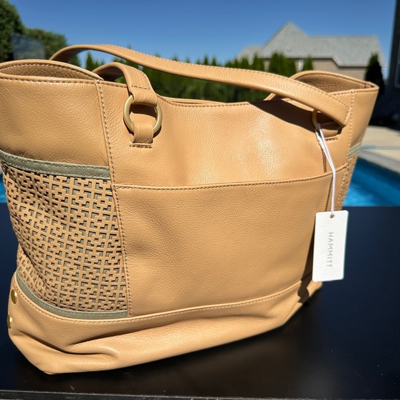 NWT Hammitt Andersen Breeze Block Tan And Brushed Gold Tote - Picture 3 of 16